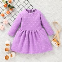 Casual Solid Cololong-sleeved A-line Children's Dress Wholesale Nihaojewelry sku image 1