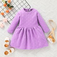 Casual Solid Cololong-sleeved A-line Children's Dress Wholesale Nihaojewelry sku image 3