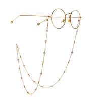 Hot Fashion Simple Gold Copper Bead Pearl Peach Heart Eyeglasses Chain Eyeglasses Chain main image 2