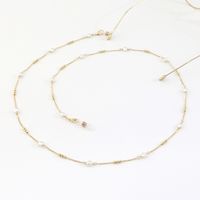 Hot Fashion Simple Gold Copper Bead Pearl Peach Heart Eyeglasses Chain Eyeglasses Chain main image 4