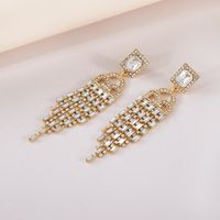 2021 New European And American High-key Dignified Tassel Hipster Luxury Hot Earrings Trendy Earrings Alloy Colorful Crystals Long main image 4