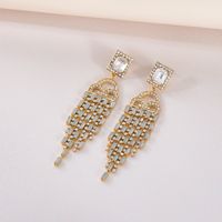 2021 New European And American High-key Dignified Tassel Hipster Luxury Hot Earrings Trendy Earrings Alloy Colorful Crystals Long main image 5