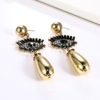 Personalized Earrings Alloy Full Diamond Devil's Eye Pearl Earrings main image 5