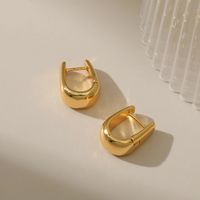 Bucket Square Ear Clip European And American Copper Plating 18k Real Gold Minimalist Style Ear Ring Water Drop Feeling Elegantquality Earrings Fashion main image 5