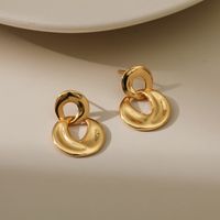 18k Irregular Circle Geometric Earrings European And American Trendy Texture Circle Earrings main image 3