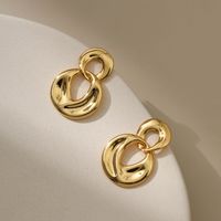 18k Irregular Circle Geometric Earrings European And American Trendy Texture Circle Earrings main image 4