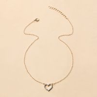 Simple Diamond Peach Heart Necklace main image 5