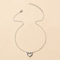 Simple Diamond Peach Heart Necklace main image 7