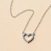Simple Diamond Peach Heart Necklace sku image 1