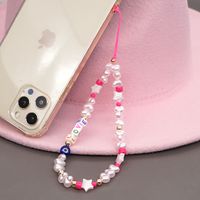 European And American Style Shaped Imitation Pearl Acrylic Love Letter Shell Five-pointed Star Eyes Anti-lost Phone Chain Lanyard main image 4