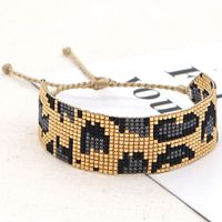 New Miyuki Rice Beads Bohemian Ethnic Style Golden Leopard Pattern Wide Bracelet main image 4