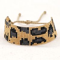 New Miyuki Rice Beads Bohemian Ethnic Style Golden Leopard Pattern Wide Bracelet main image 5