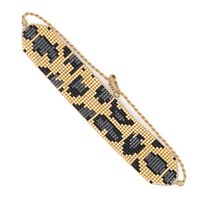 New Miyuki Rice Beads Bohemian Ethnic Style Golden Leopard Pattern Wide Bracelet main image 6