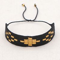 Retro Punk Style Miyuki Hand-woven Black Wild Stacking Wide Bracelet main image 2