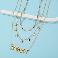 European And American Retro Accessories Gothic Letter Necklace Creative Butterfly Necklace main image 5