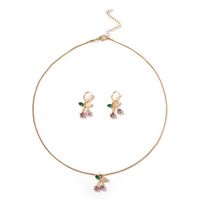 Fancy Diamond Cherry Earrings Necklace Set main image 7