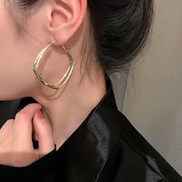Exaggerated Double-layer Metal Geometric Earrings European And American Fashion Simple Earrings main image 3