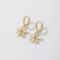 Sweet Rhinestone Opal Flower Earrings European And American Fashion Small Simple And Elegant Earrings main image 1