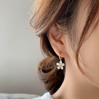 Sweet Rhinestone Opal Flower Earrings European And American Fashion Small Simple And Elegant Earrings main image 4