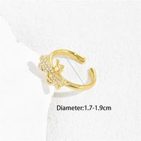 Aogu Cross-border Supply Copper Gold-plated Micro Inlaid Zircon Cute Bee Ring Female European And American Fashion New Product main image 4