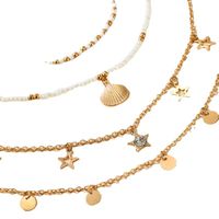 Bohemian Ornament Beaded Xingx Round Anklet Four-piece Pearl Shell Anklet Set main image 6