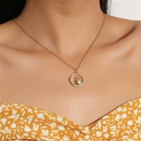 Simple Hollow Circle Diamond Pendant Ok Gesture Stainless Steel Necklace main image 2