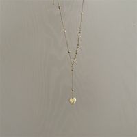 Titane Acier Plaqué 18k Or Haute Rétention De La Couleur Européen Et Américain Ins Français Rétro Trois-dimensions Amour Pendentif Anglais Lettre Clavicule Collier main image 4