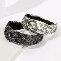 Autumn And Winter New Fabric Cashew Flower Totem Floral Knotted Twisted Bowknot Headband main image 1