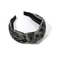 Autumn And Winter New Fabric Cashew Flower Totem Floral Knotted Twisted Bowknot Headband main image 6