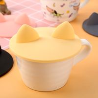Silicone Cup Lid Cute Cat Ears Universal Water Cup Lid Mug Lid main image 3