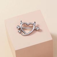 Wholesale Jewelry Horns Monster Heart-shaped Stainless Steel Breast Ring Nihaojewelry sku image 1