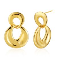 18k Irregular Circle Geometric Earrings European And American Trendy Texture Circle Earrings sku image 1