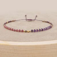 Simple Miyuki Rice Beads Hand-woven Rope Semi-precious Stone Bracelet sku image 1