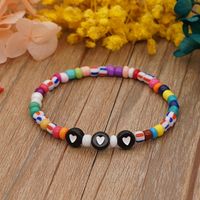 Bohemian Glass Colored Millet Beads Letter Beaded Small Bracelet sku image 8