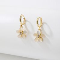 Sweet Rhinestone Opal Flower Earrings European And American Fashion Small Simple And Elegant Earrings sku image 1