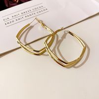 Exaggerated Double-layer Metal Geometric Earrings European And American Fashion Simple Earrings sku image 1