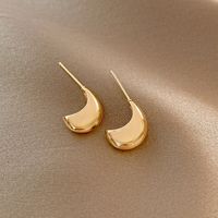 European And American Retro Ins Metal Earrings Cold Style Geometric Trending Earrings Design Sense Personalized Simple Ear Studs Wholesale sku image 1