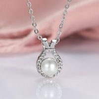 Korean Design Platinum White Pearl Necklace For Women 2021 New High Sense Minority Simple Temperament Clavicle Chain sku image 1