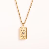 201 Stainless Steel 304 Stainless Steel Titanium Steel Gold Plated Fashion Geometric Necklace sku image 4