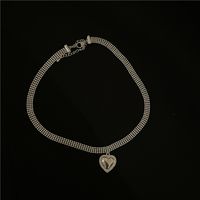 Japanese And Korean Design Sense Same Style As Yang Chaoyue Sweet Cool Style Heart Shape With Diamond Clavicle Chain Female Ins Personality Simple Necklace Fashion sku image 1