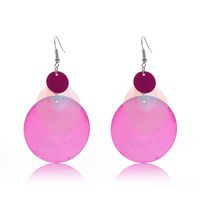 Fashion Jewelry Hit Color Cold Wind Business Geometric Earring Color Translucent Disc Geometric Earring Wholesale Nihaojewelry sku image 1