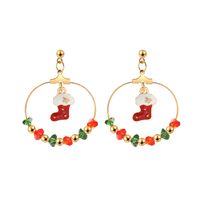 Alloy Christmas Tree Red Bow Earrings Set 4 Pairs sku image 2