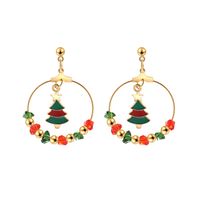 Alloy Christmas Tree Red Bow Earrings Set 4 Pairs sku image 3