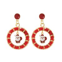 Alloy Christmas Tree Red Bow Earrings Set 4 Pairs sku image 7