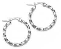 Simple Women's Titanium Steel Hypoallergenic Twisted Earrings sku image 1
