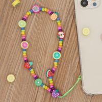 Independent Station Simple Style Phone Accessory Polymer Clay Fruit Accessory Color Glass Beads Mobile Phone Charm Women's Ornaments main image 5