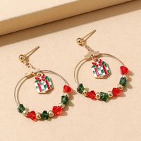 Christmas Series Wild Creative Crystal Glass Christmas Earrings sku image 1