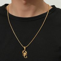 Hip Hop Scorpion Pendant Titanium Steel Necklace Men's Jewelry Wholesale main image 1