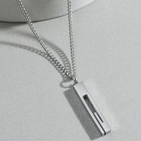 New Simple Stainless Steel Back-shaped Pillar Pendant Couple Sweater Chain main image 5