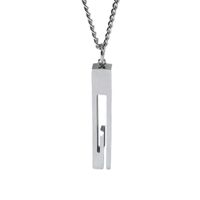 New Simple Stainless Steel Back-shaped Pillar Pendant Couple Sweater Chain main image 6